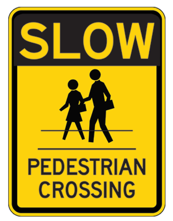 The signs are expected to read "Slow Pedestrian Crossing." Photo courtesy of Sunset Hills. 